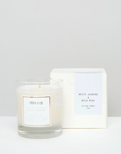 Свеча из соевого воска с ароматом белого жасмина и дикой мяты 220 г Sister &amp; Co - Бесцветный