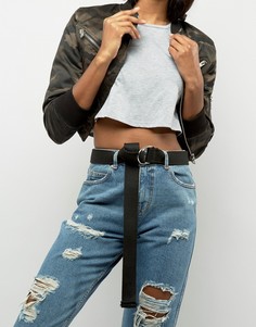 Тканый ремень с кольцами ASOS - Черный