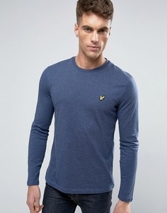 Темно-синий меланжевый лонгслив стандартного кроя с логотипом Lyle &amp; Scott - Темно-синий