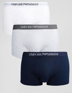 3 хлопковых бокеров‑брифов Emporio Armani - Мульти