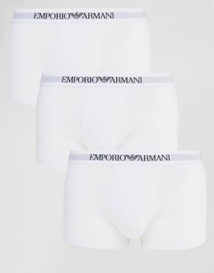 3 хлопковых бокеров‑брифов Emporio Armani - Белый