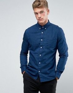 Джинсовая рубашка узкого кроя Burton Menswear - Темно-синий
