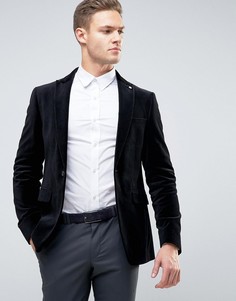 Узкий бархатный блейзер Burton Menswear - Черный