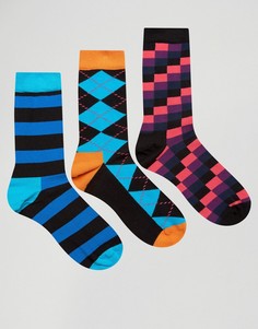 3 пары носков HS by Happy Socks - Мульти