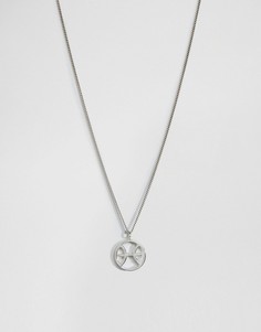 Fashionology Sterling Silver Pisces Zodiac Necklace - Серебряный