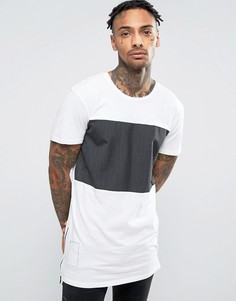 Удлиненная футболка колор блок Religion - Белый