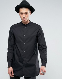 Длинная рубашка с воротником с застежкой на пуговицы AllSaints - Черный