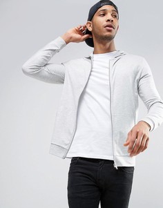 Обтягивающий худи на молнии ASOS - Серый