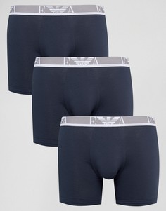 2 удлиненных боксеров-брифов Emporio Armani - Темно-синий