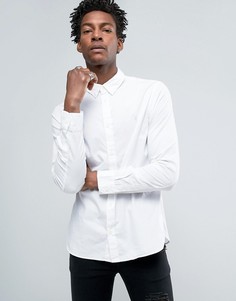 Рубашка узкого кроя с воротником на скрытых пуговицах AllSaints - Белый