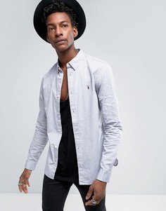 Рубашка узкого кроя с воротником на скрытых пуговицах AllSaints - Серый