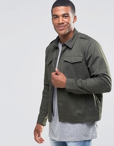 Куртка-рубашка цвета хаки в стиле милитари New Look - Зеленый
