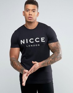 Футболка с перфорированным логотипом Nicce London - Черный