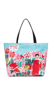 Объемная сумка с короткими ручками Rose Scene Hallie Kate Spade New York