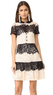 Кружевное мини-платье в полоску RED Valentino