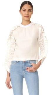 Блуза с оборками и длинными рукавами Msgm