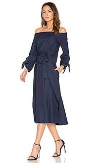 Off shoulder belted midi dress - Tibi