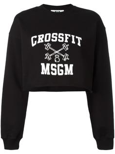 удлиненная толстовка с логотипом MSGM