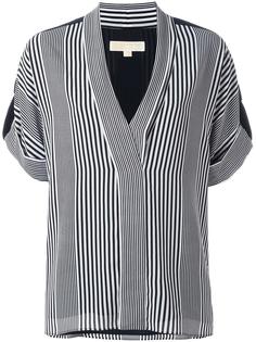 полосатая блузка с V-образным вырезом Michael Michael Kors