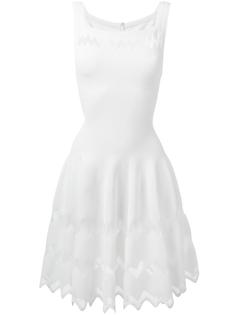 расклешенное платье с узором зигзаг Alaïa