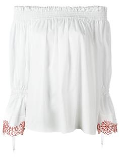 smocked off-the-shoulder blouse Alexander McQueen