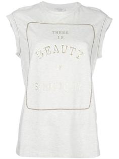 топ с золотистым принтом Brunello Cucinelli