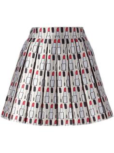 makeup pattern pleated skirt Alice+Olivia