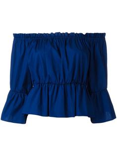 блузка с открытыми плечами и оборками Dondup