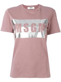 футболка с принтом логотипа MSGM