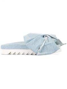 denim bow flip flops Joshua Sanders