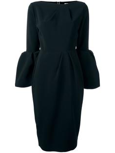 rouches sleeves midi dress Roksanda