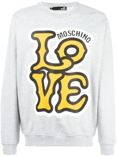 logo print sweatshirt  Love Moschino