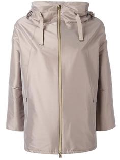 three-quarters sleeve hooded coat Herno