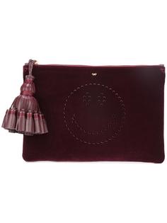 Georgiana Smiley velvet clutch Anya Hindmarch