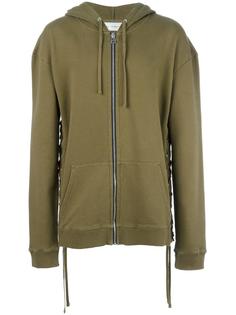 lace-up detail zipped hoodie Faith Connexion