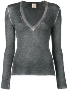 V neck detail sweatshirt  Nude