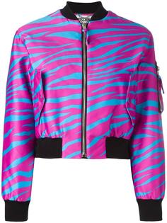 cropped zebra print bomber Moschino