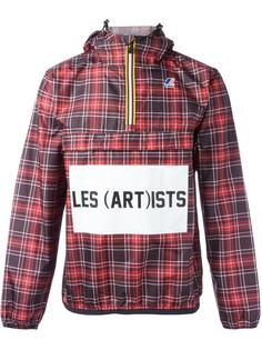 куртка в клетку с принтом логотипа K-Way X Les Artist
