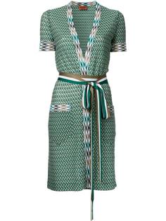 zig-zag shortsleeved belted cardigan Missoni
