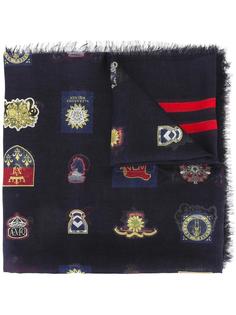 badge print scarf Alexander McQueen
