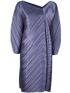 v-neck pleated dress Pleats Please By Issey Miyake