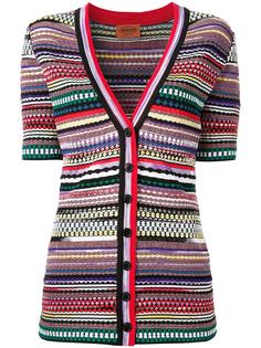V-neck striped shortsleeved cardigan Missoni