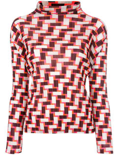 geometric print pleated blouse  Pleats Please By Issey Miyake