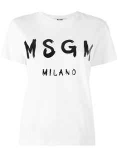 футболка с принтом логотипа MSGM