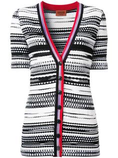 V-neck striped shortsleeved cardigan Missoni