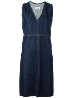 джинсовое платье с V-образным вырезом Mm6 Maison Margiela