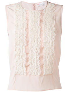 топ с кружевными рюшами Red Valentino