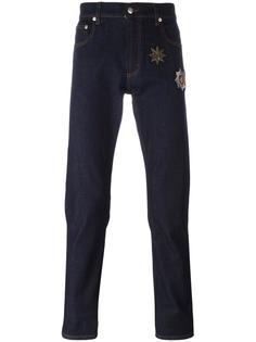 denim patch jeans Alexander McQueen