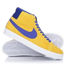 Кеды кроссовки высокие Nike Sb Blazer Zoom Mid Tour Yellow/Deep Night-White