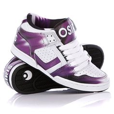 Кеды кроссовки высокие женские Osiris South Bronx White/Purple